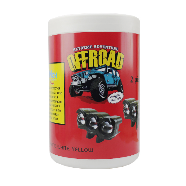 چراغ پروژکتور آفرودی برند منوچهری مدل 3 لنز خطی 2 رنگ بسته 2 عددی